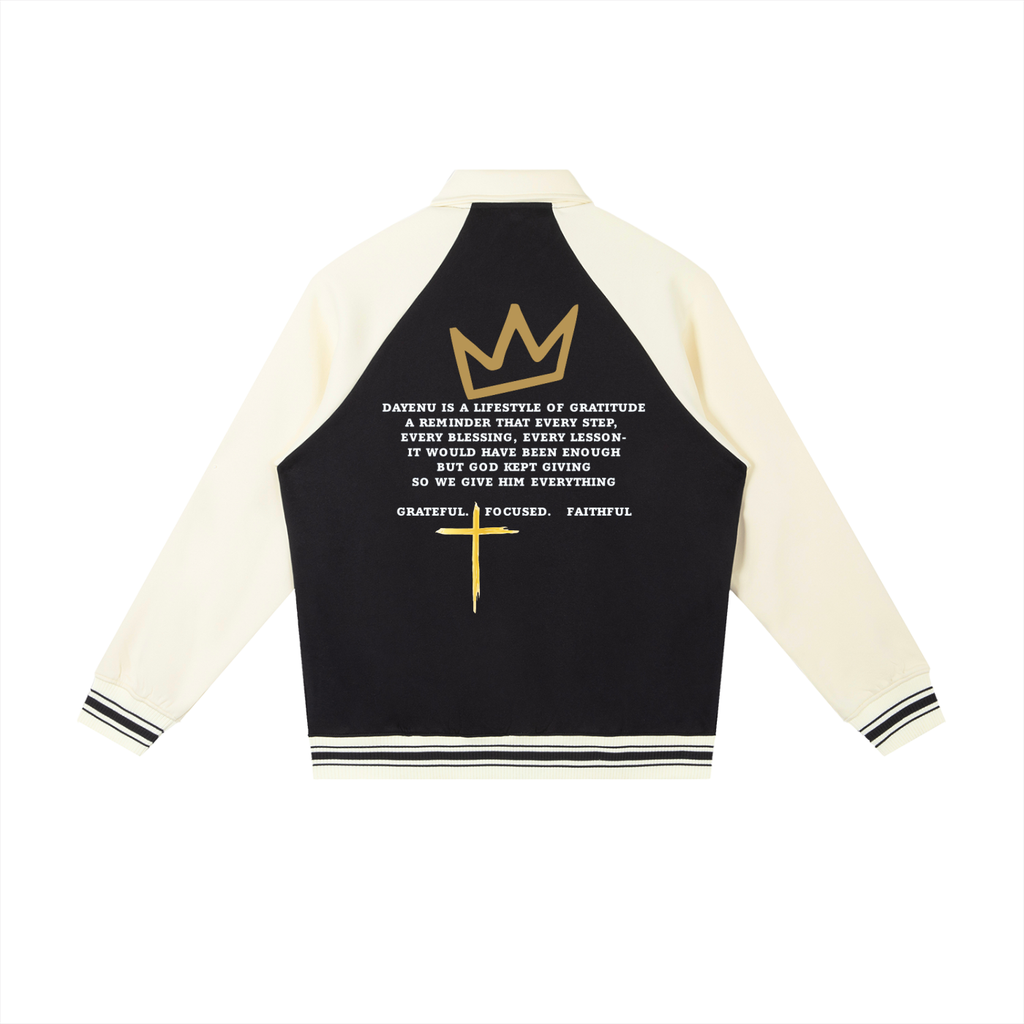 DAYENU Raglan Sleeve Baseball Jacket