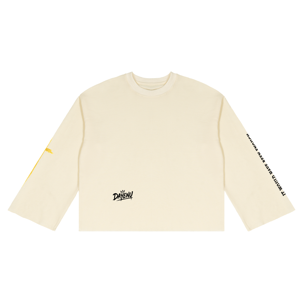 Unisex Waffle Raw Edge T-Shirt - Apricot color