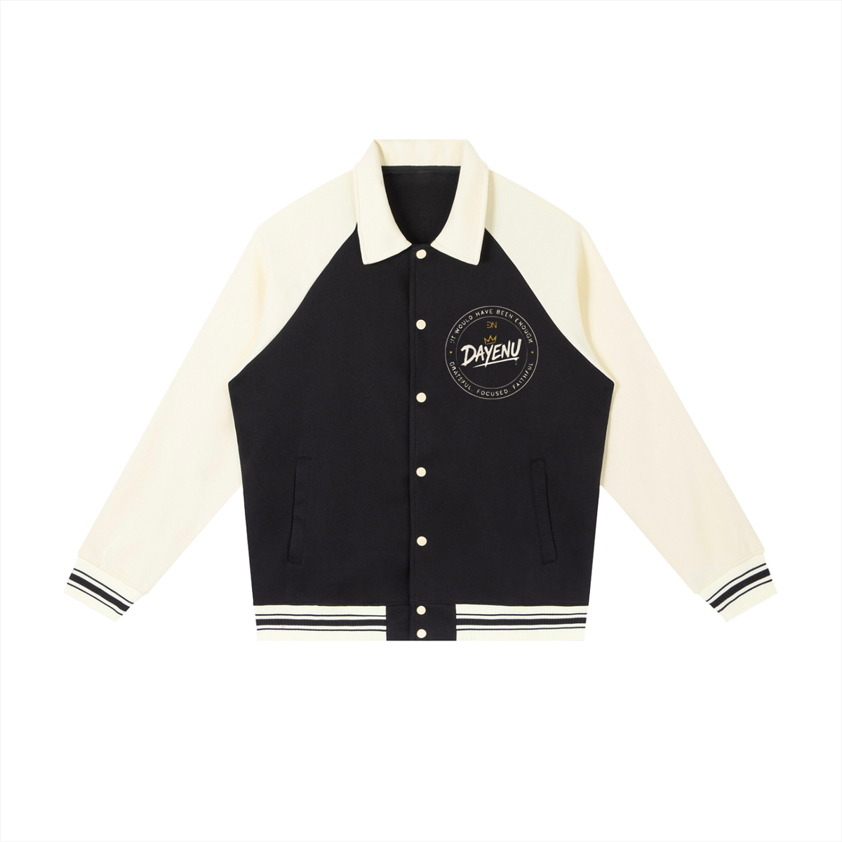 DAYENU Raglan Sleeve Baseball Jacket