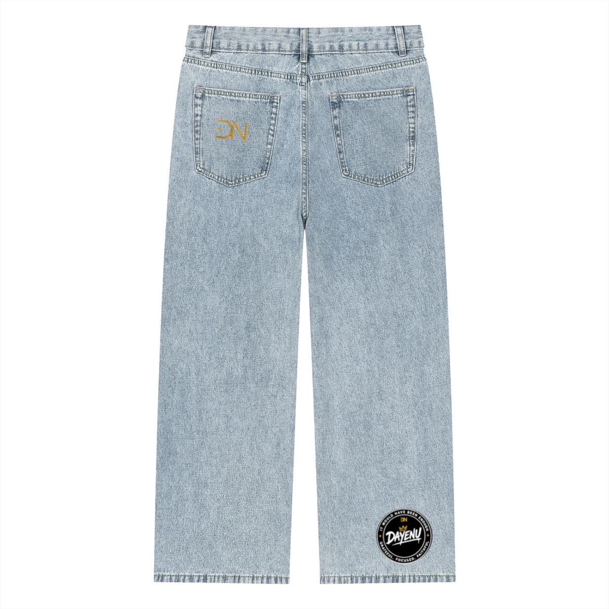 Unisex Vintage Wash Straight Leg Jeans