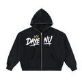 Fleeced Full-Zip Boxy Hoodie