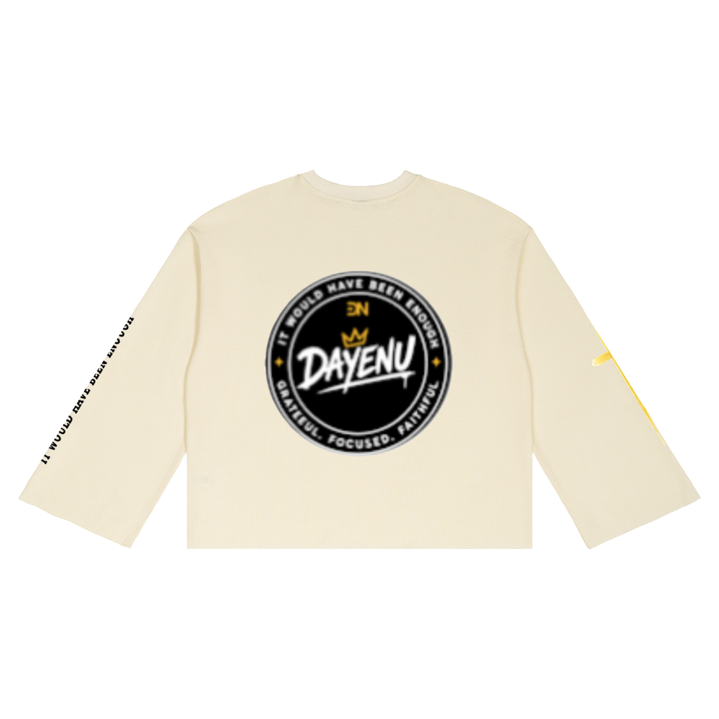 Unisex Waffle Raw Edge T-Shirt - Apricot color