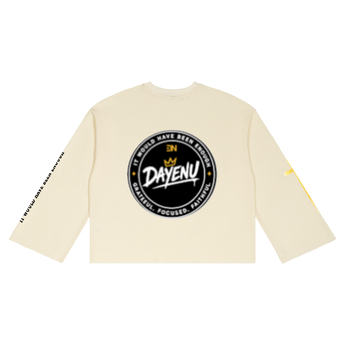 Unisex Waffle Raw Edge T-Shirt - Apricot color