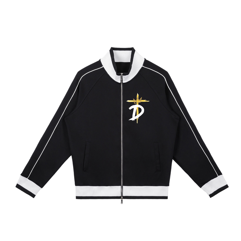 Color Block Raglan Sleeve Zip Track Jacket