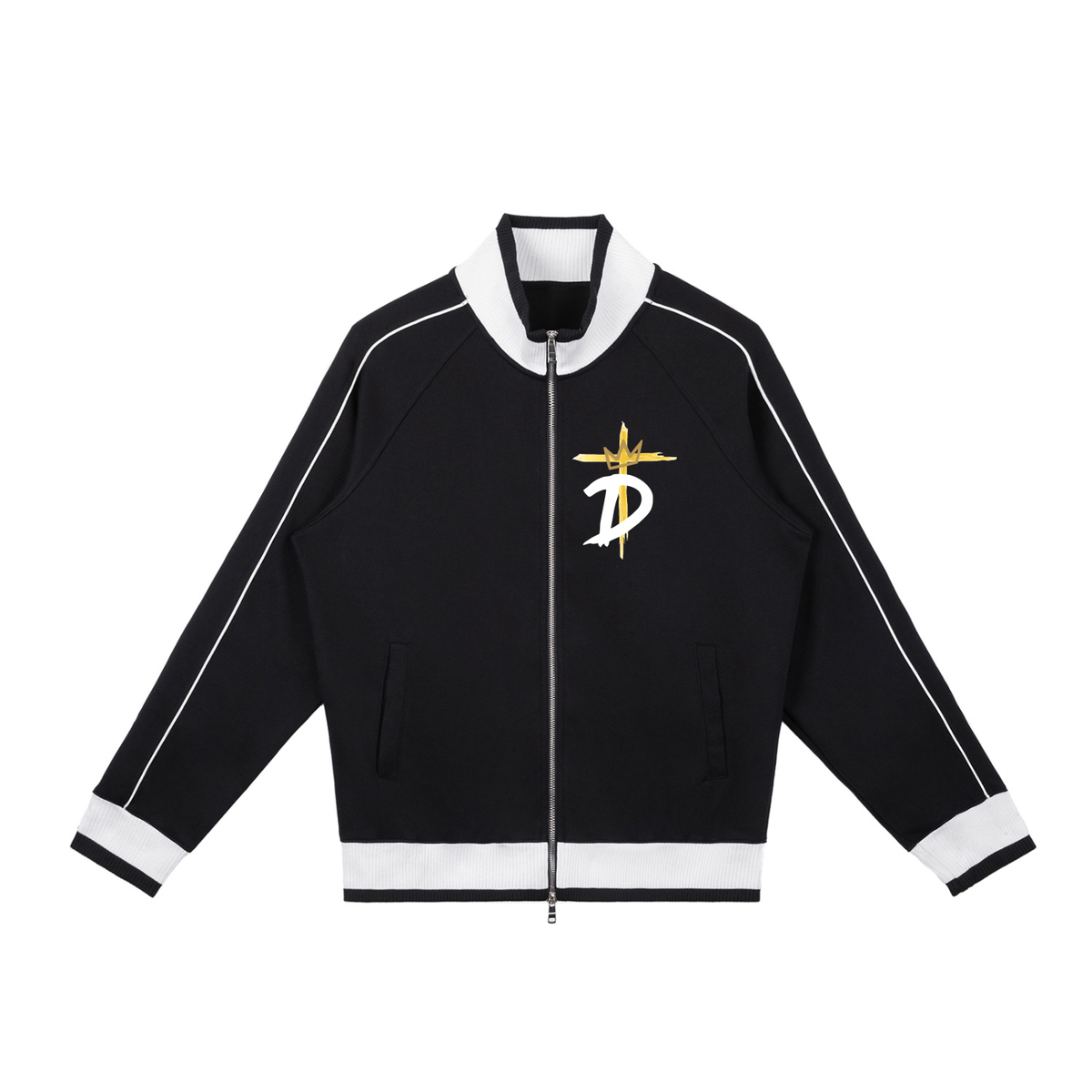Color Block Raglan Sleeve Zip Track Jacket